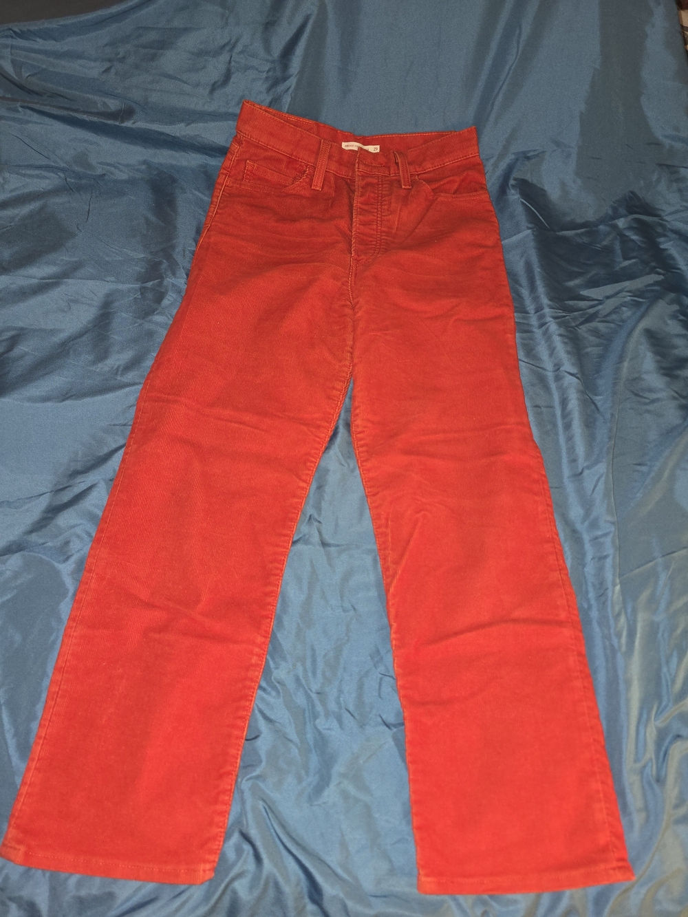 Levi's Bright Red Orangish Straight Leg Women's Jeans